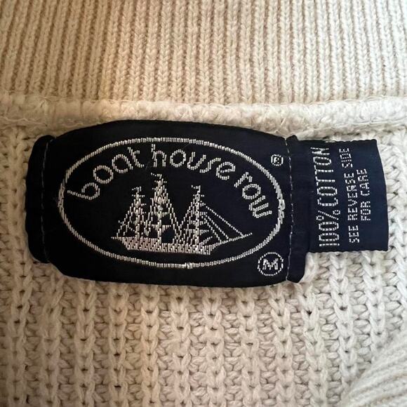 Boat House Row cream striped button up sweater Size M - Picture 2 of 7